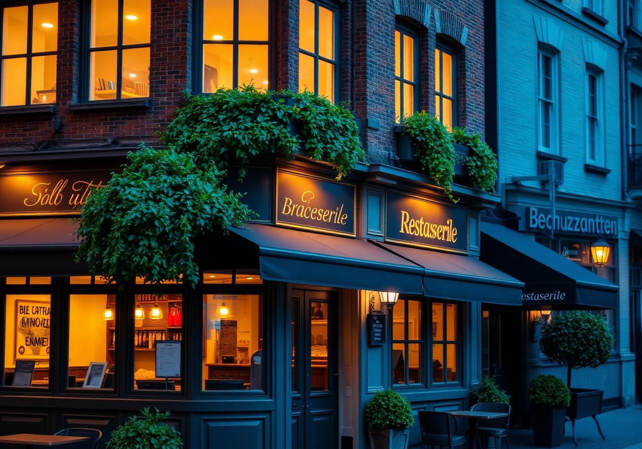 Restaurant Dion in de avond